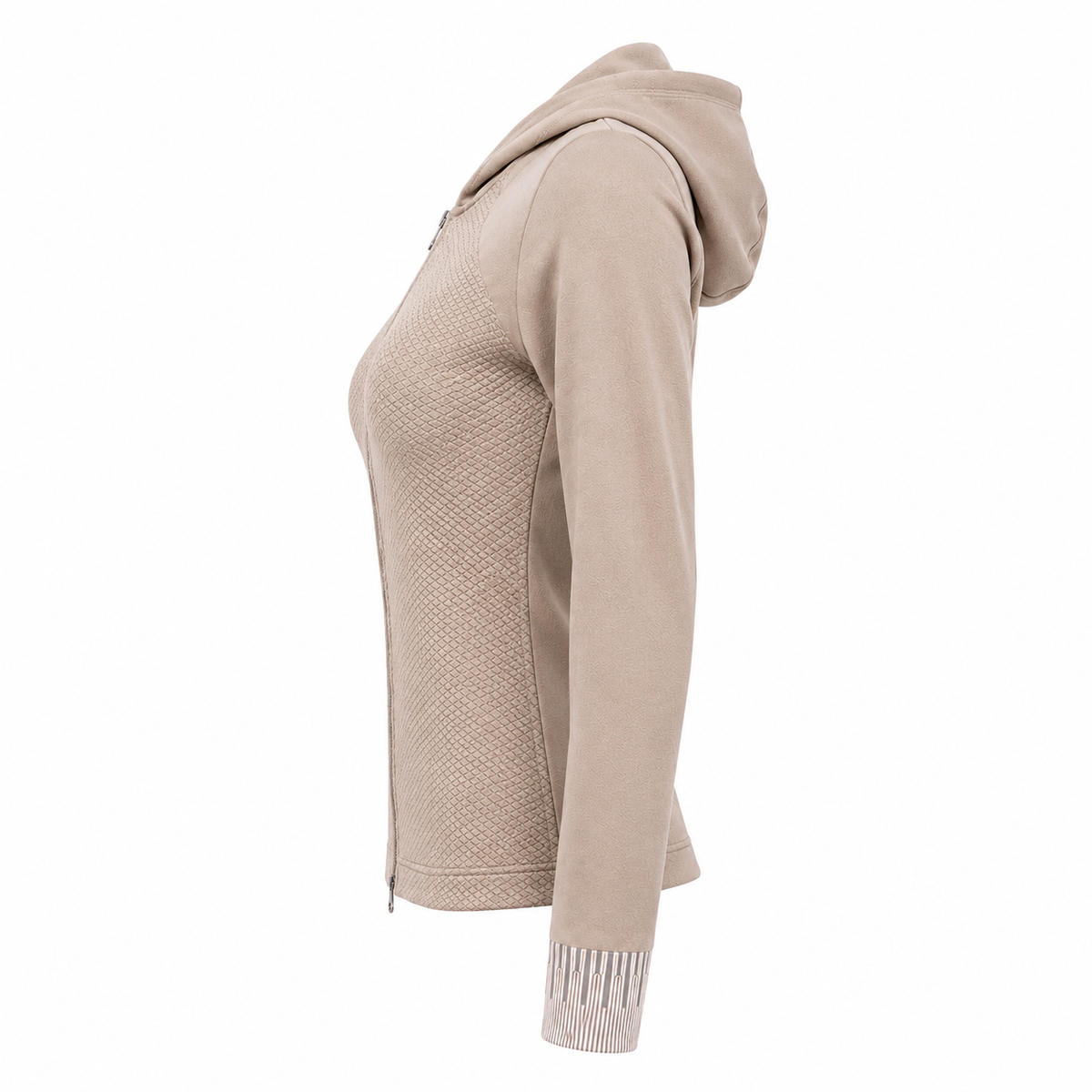 Taupe Essence Hooded Zip-Up Jacket