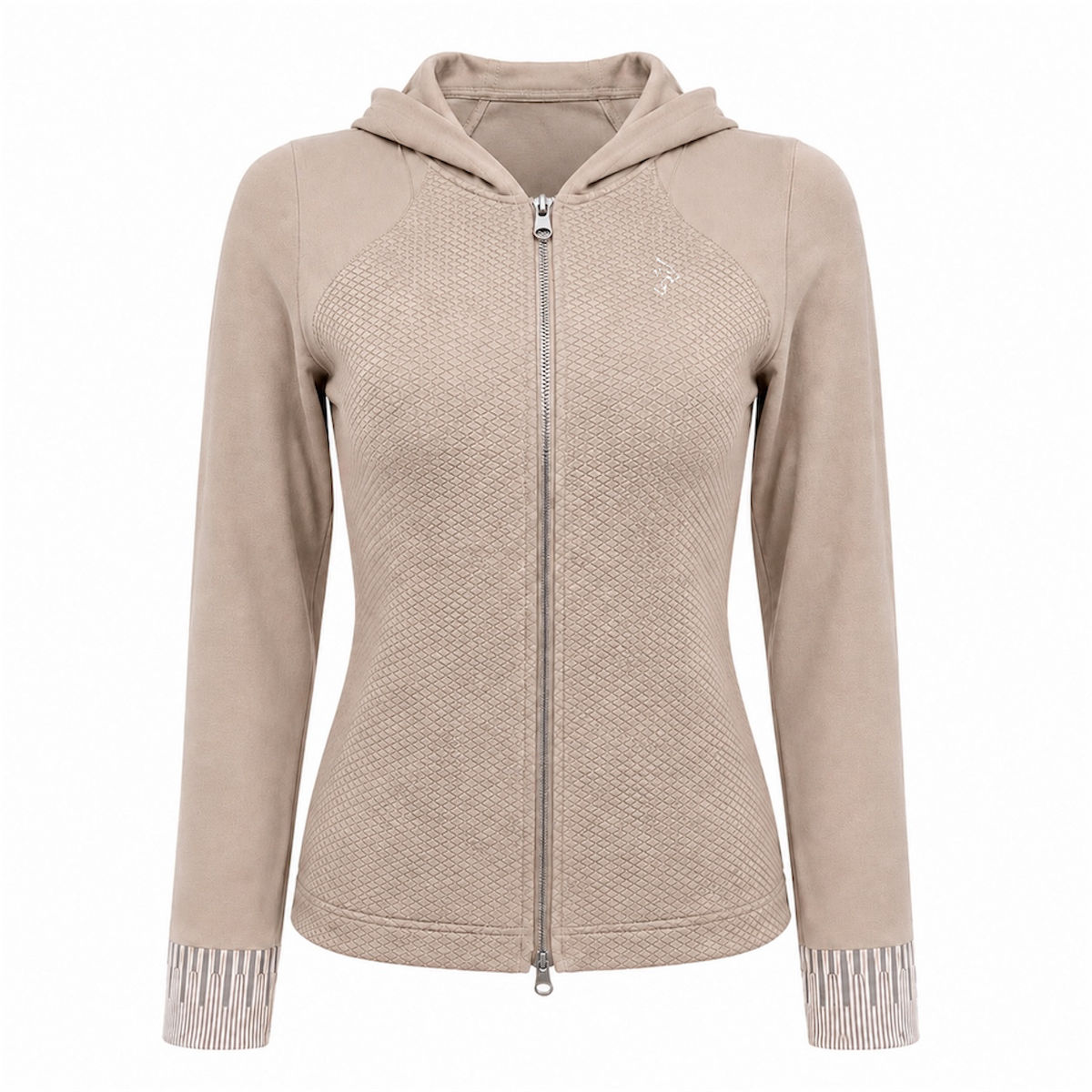 Taupe Essence Hooded Zip-Up Jacket